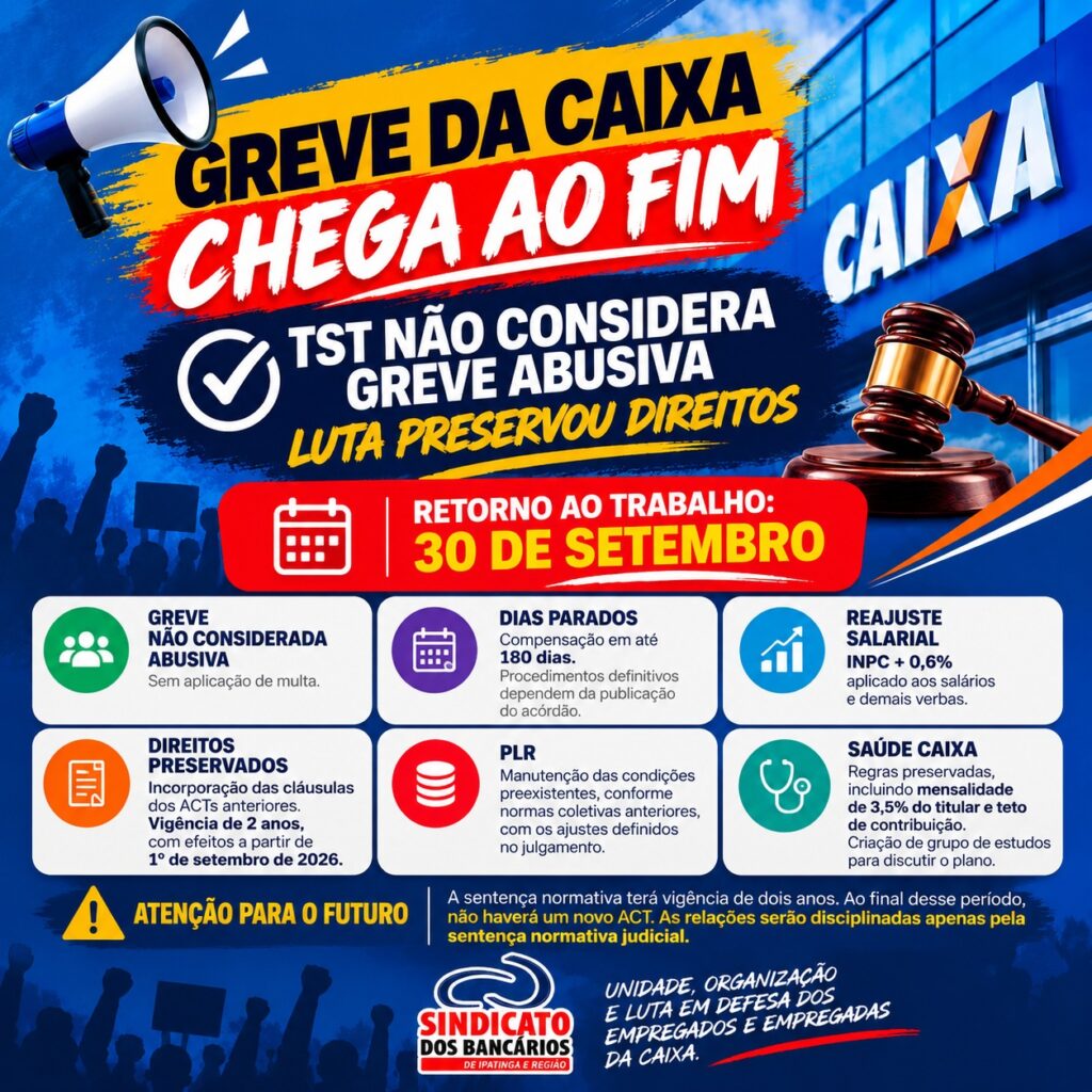 Fim da greve na Caixa: luta preservou direitos e deixa alerta para o futuro Fim da greve na Caixa: luta preservou direitos e deixa alerta para o futuro